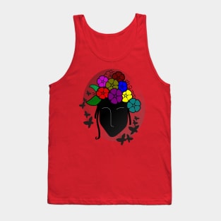 Black lady with floral hair Tank Top